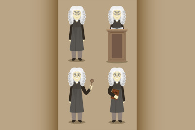 Hand drawn legal judge set