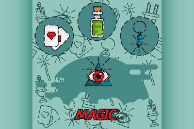 Magic flat concept icons