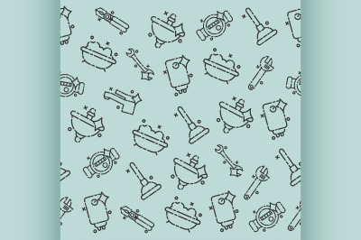 Plumbing concept icons pattern