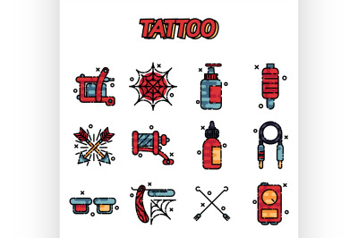 Tattoo icons set