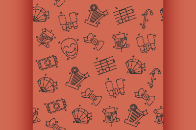 Theater flat icons pattern