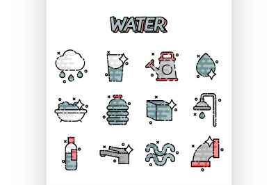 Water icon set