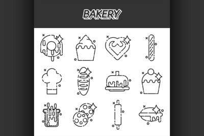 Bakery icons set