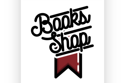 Color vintage books shop emblem