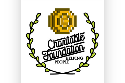 Color vintage charitable foundation emblem