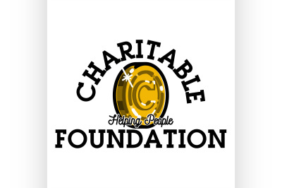 Color vintage charitable foundation emblem
