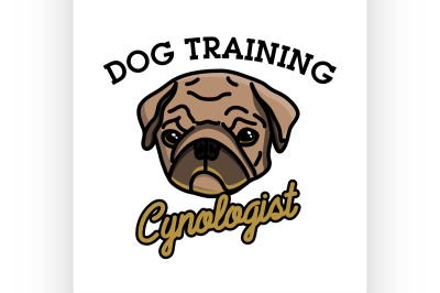 Color vintage cynologist emblem