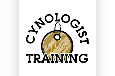 Color vintage cynologist emblem