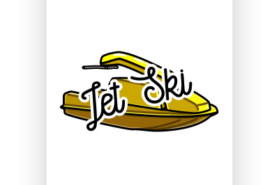 Color vintage jet ski emblem