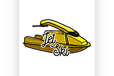 Color vintage jet ski emblem