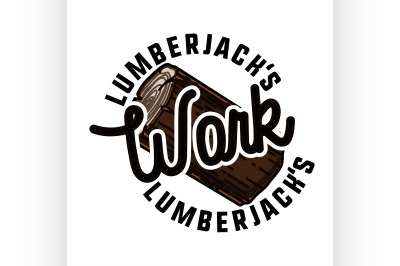 Color vintage lumberjack emblem