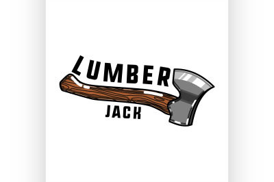 Color vintage lumberjack emblem