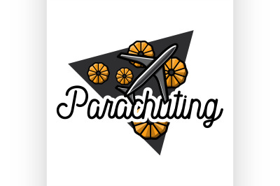 Color vintage parachuting emblem