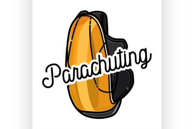 Color vintage parachuting banner