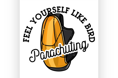 Color vintage parachuting banner