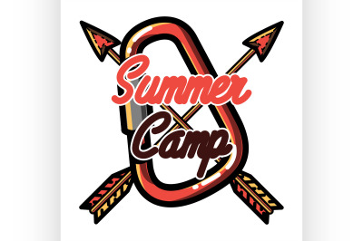 Color vintage summer camp emblem