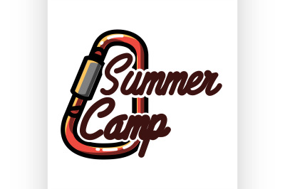 Color vintage summer camp emblem