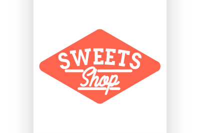 Color vintage sweets shop emblem