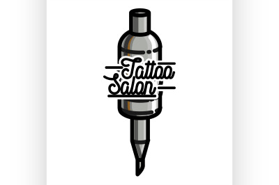 Color vintage tattoo salon emblem