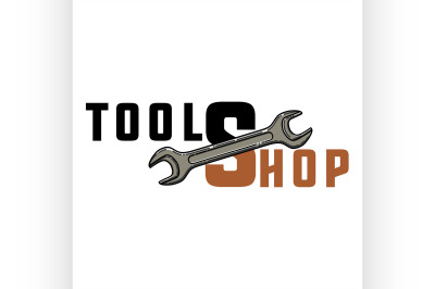 Color vintage tools shop emblem