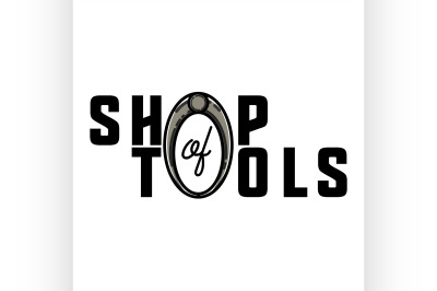 Color vintage tools shop emblem