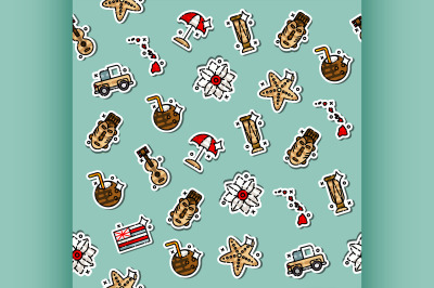 Hawaii icons pattern