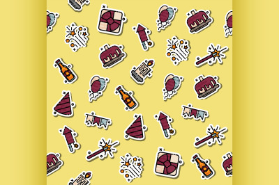 Party concept icons pattern