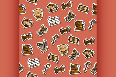 Theater flat icons pattern