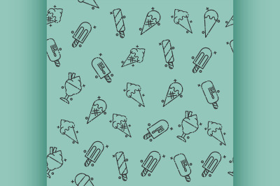 Ice-cream icons pattern