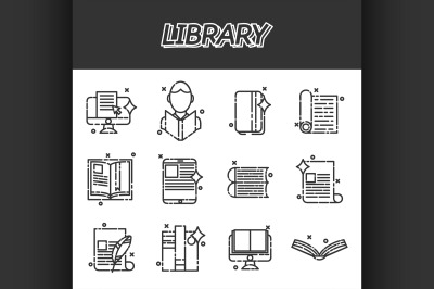 Library icons set