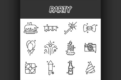 Party icons set