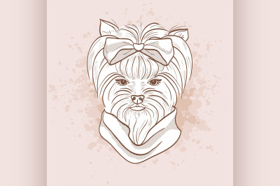 Vector sketch of elegant dog