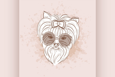 Vector sketch of elegant dog