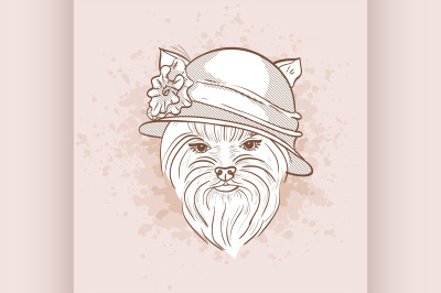 Vector sketch of elegant dog