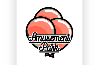 Color vintage Amusement park emblem.