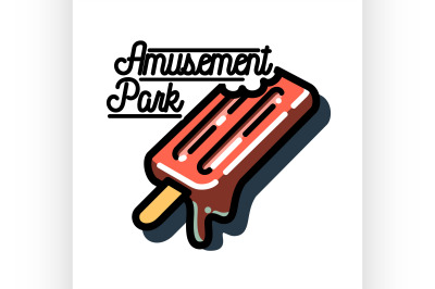 Color vintage Amusement park emblem.