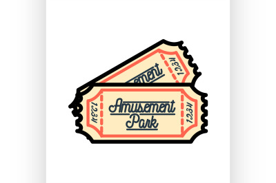 Color vintage Amusement park emblem.