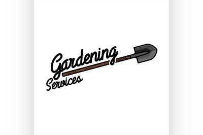 Color vintage gardening emblem
