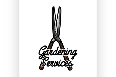 Color vintage gardening emblem