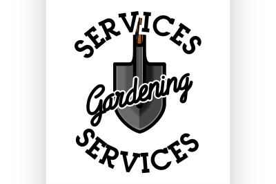 Color vintage gardening emblem