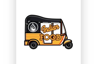 Color vintage indian food emblem