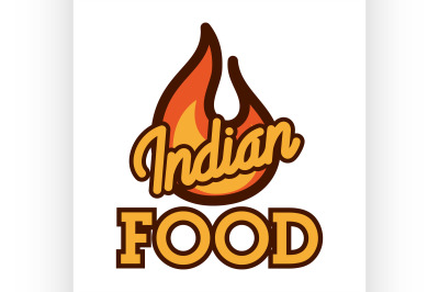 Color vintage indian food emblem
