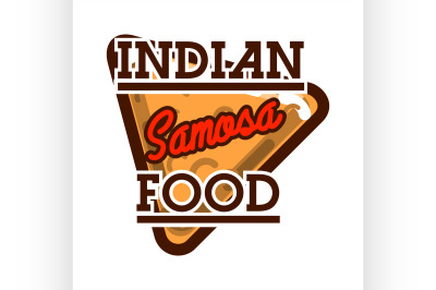 Color vintage indian food emblem