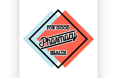Color vintage pharmacy emblem
