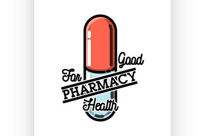 Color vintage pharmacy emblem