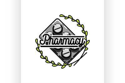 Color vintage pharmacy emblem
