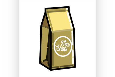 Color vintage tea shop emblem