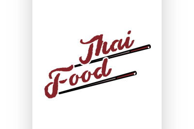 Color vintage thai food emblem