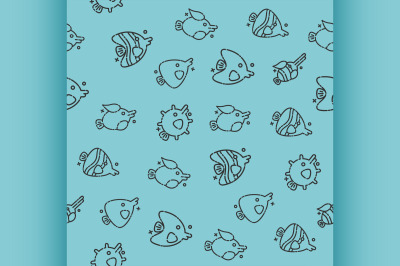 Fish concept icons pattern