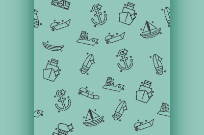 Sea transport concept icons pattern